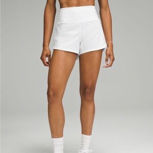 NWT Lululemon Speed Up HR Shorts 4” (White)